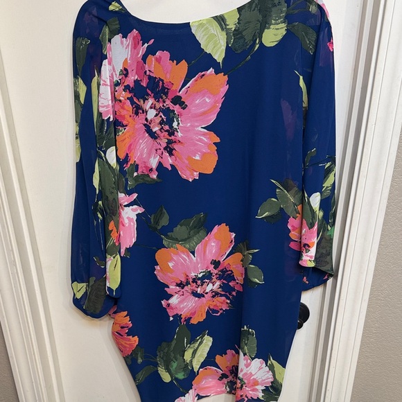 Trina Turk Vibrant Floral Blouse in Navy - Picture 5 of 5